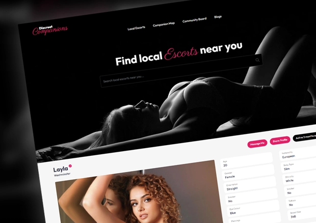 Adult escort website design by DoveCreation UK in Yorkshire